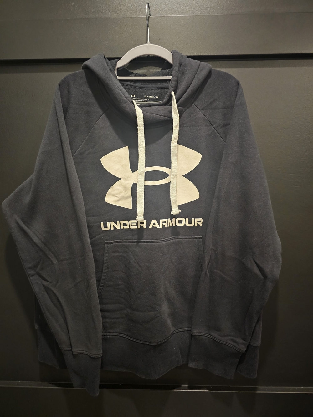 Under Armour Women's Black Pullover Hoodie with White Logo